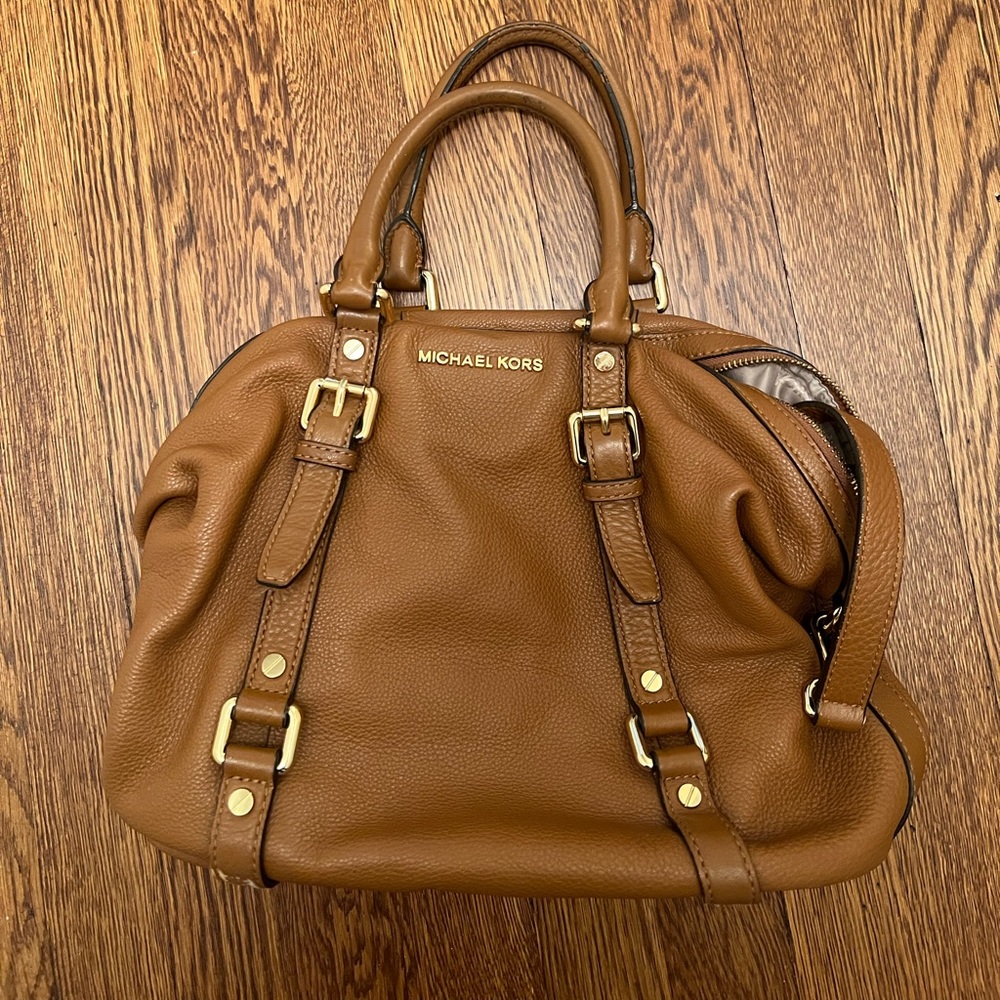 Michael Kors genuine leather camel colored bag